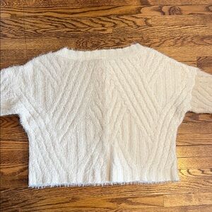 Anthropologie Cream Off-the-Shoulder Sweater